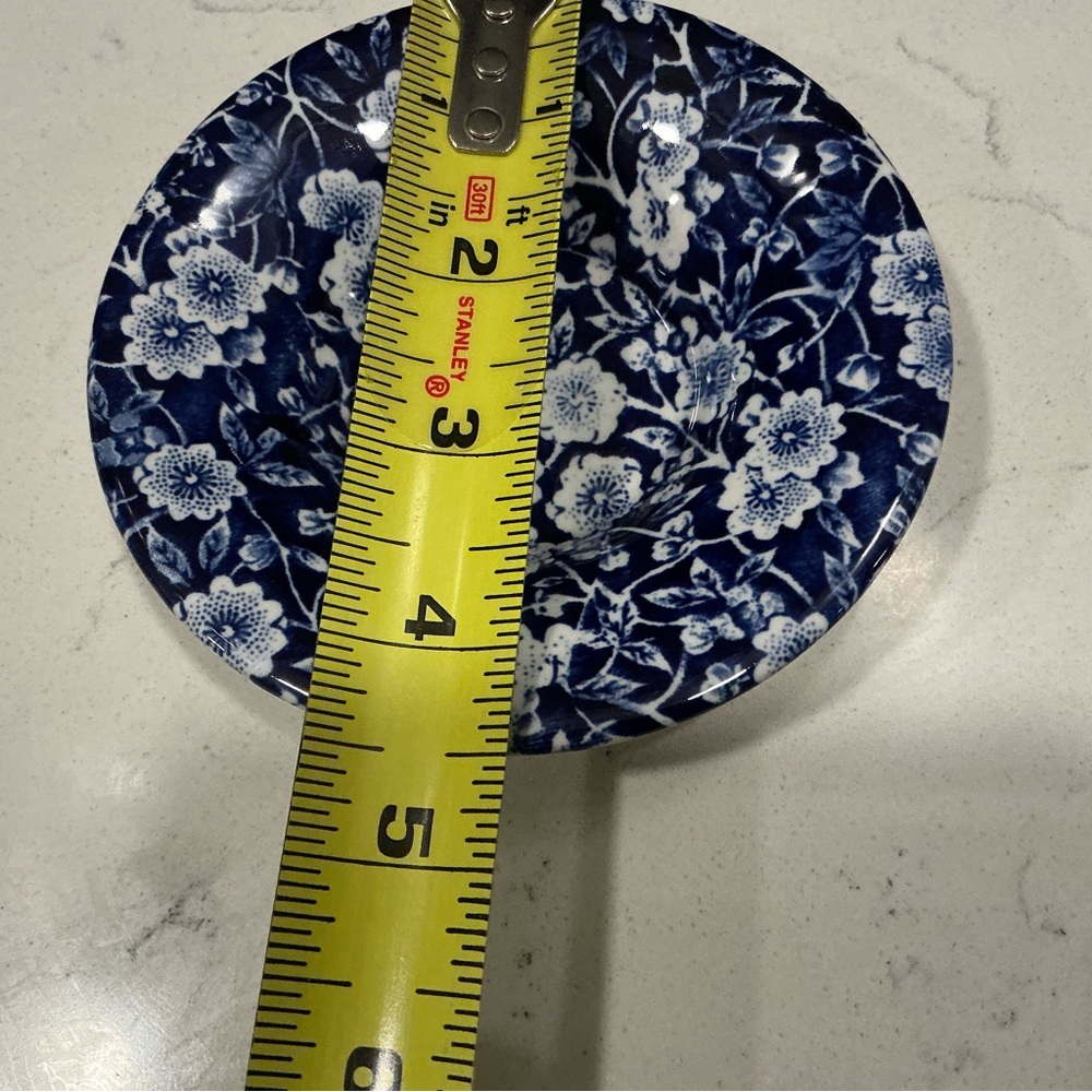 Vintage Calico blue and white tea saucer England MCM - Picture 4 of 4